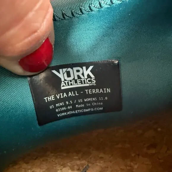 YORK Athletics Mfg. The Via All-Terrain Running Sneakers Men's 9.5 Teal Low Top
